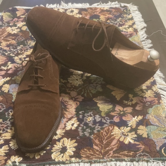 Cole Haan Perforated Brogue Brown Suede Leather Men’s Dress Oxfords Size 12 M main image 4